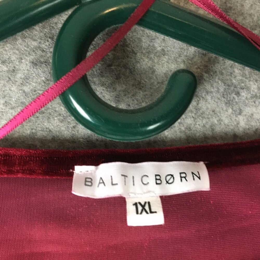 Baltic Born Dress 1XL Bridesmaid Semi Formal Wrap Short Sleeve Maxi Velvet Red - Picture 7 of 12